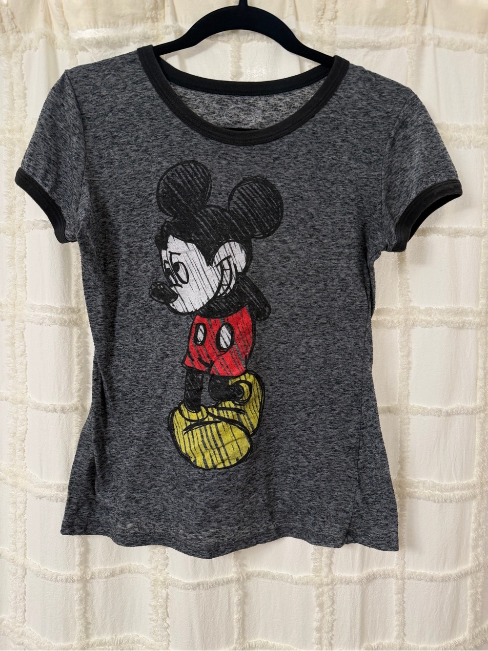 Disney Girls' Short Sleeve Mickey Graphic Tee - Gray